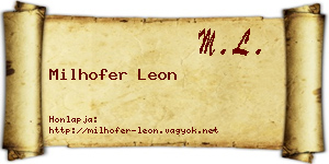 Milhofer Leon névjegykártya